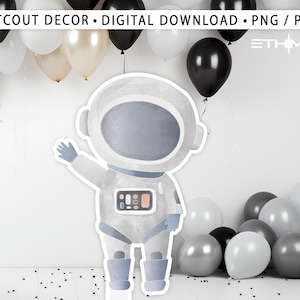 Astronaut Cutout , Astronaut Space Cutout Decor, Astronaut warercolor Party Decoration Theme, Birthday Party Stand Up Prop, Digital Download