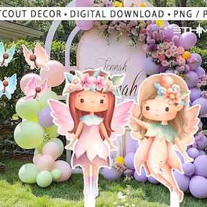 fairy Cutout, fairy Big Decor, Party Decorations, Birthday Prop, Yard Sign, Standee, Centerpiece, Kids Party Decor, Fairy Digital File