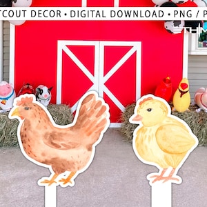 BIG DECOR FARM birthday - Cutout Decor farm animals, farm printable Baby Shower, Birthday Party, digital download - Backdrop Farm sheep