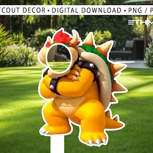 Bowser Frame Cutout -  Bowser Selfie  - Big decor-  CUOTUT SELFIE Party Decoration Theme, Birthday Party Stand Up Prop, Digital Download
