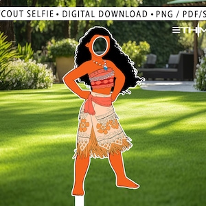 Moana Character Cardboard Cutouts Selfie - Party Decorations - Take Your Party To Another Level - Party Supplies - Frame Selfie Moana