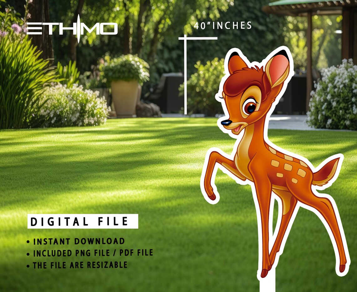 Bambi Cutout, Big Decor, Party Decorations, Birthday Prop, Yard Sign ...