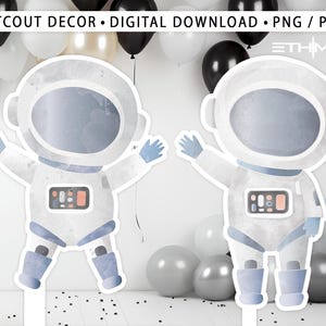 Astronaut Cutout , Astronaut Space Cutout Decor, Astronaut warercolor Party Decoration Theme, Birthday Party Stand Up Prop, Digital Download
