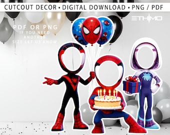 Spidey Cutout, Big Decor, Party Decorations, Birthday Prop, Selfie Spidey , Yard Sign, Frame cutout, Decor, Digital File, Frame Spidey party