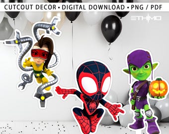 Spidey and his friends Cutout, Big Decor, Party Decorations, Birthday Prop, Yard Sign, Standee, Centerpiece, Kids Party Decor, Digital File
