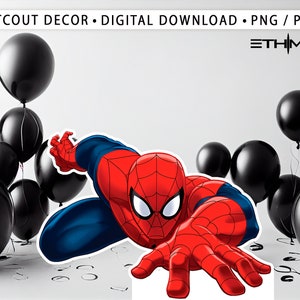 Spiderman Cutout, Big Decor, Party Decorations, Birthday Prop, Yard Sign, Standee, Centerpiece, Kids Party Decor, Digital File