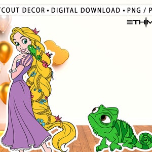 Rapunzel CutOut, Rapunzel Big Decor, Rapunzel Party Decoration Theme, Birthday Party, Stand Up Prop, Digital Download