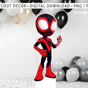 Spidey Spin Cutout, Big Decor, Party Decorations, Birthday Prop, Yard Sign, Standee, Centerpiece, Kids Party Decor, SpinDigital File Active
