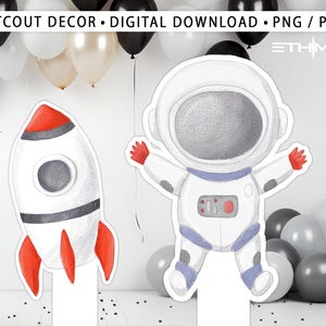 Astronaut Cutout , Astronaut Space Cutout Decor, Astronaut warercolor Party Decoration Theme, Birthday Party Stand Up Prop, Digital Download