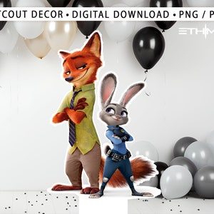 Sagome di cartone dei personaggi di Zootropolis - Decorazioni per feste - Porta la tua festa a un altro livello - Articoli per feste - Zoo