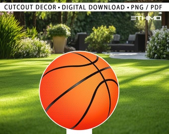 ball basket cutout ,ball basketCenterpiece Cutout Decor Printable, ball basket birthday Party, Digital Download
