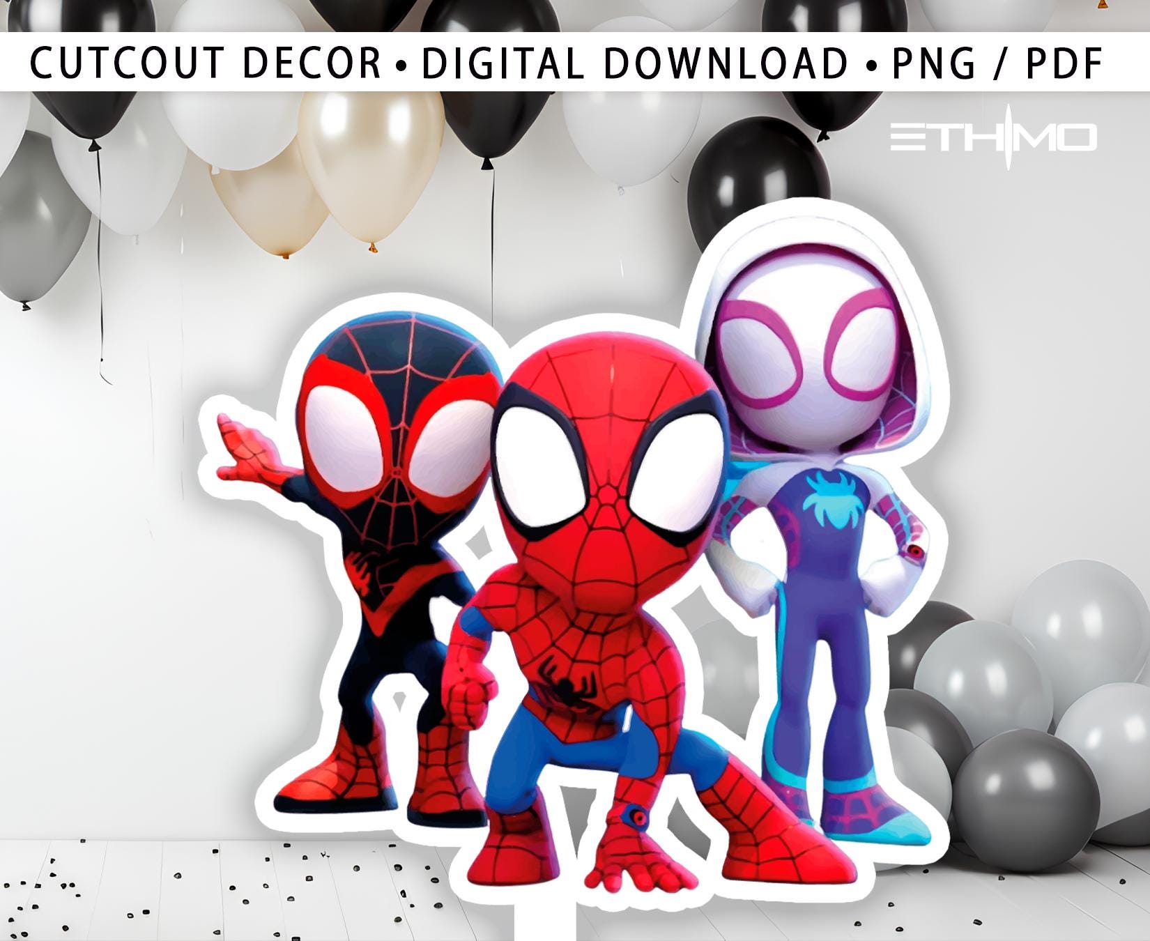 Spider Cutout, Big Decor, Party Decorations, Birthday Prop, Yard Sign, Standee, Centerpiece, Kids Party Decor, Digital File