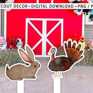 BIG DECOR FARM birthday - Cutout Decor farm animals, farm printable Baby Shower, Birthday Party, digital download - Backdrop Farm sheep