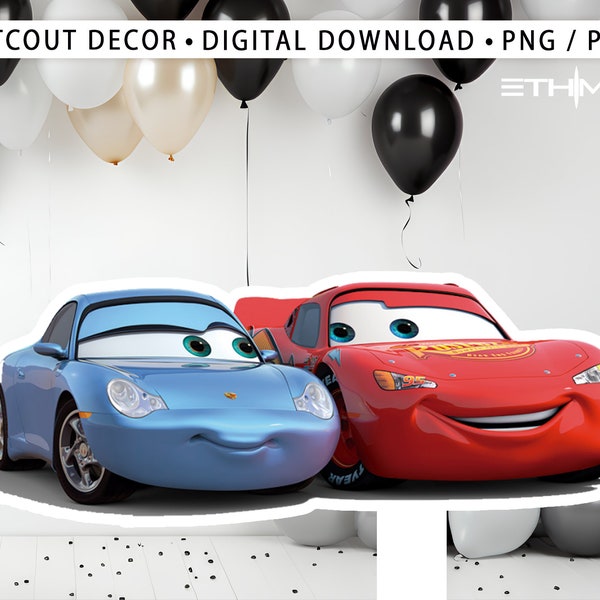 Cars Cutout, Cars Movie Big Decor, Cars Party Decoration Theme Baby shower Or Birthday Party Stand Up Prop, Digital Download