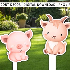 BIG DECOR FARM birthday - Cutout Decor farm animals, farm printable Baby Shower, Birthday Party, digital download - Backdrop Farm horse