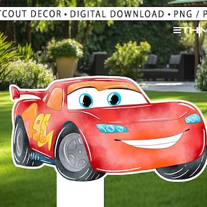 Cars Cutout,  mc queen Big Decor, Cars Party Decoration Theme Baby shower Or Birthday Party Stand Up Prop, Digital Download