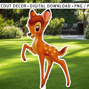 Bambi Cutout, Big Decor, Party Decorations, Birthday Prop, Yard Sign, Standee, Centerpiece, Kids Party Decor, Digital File