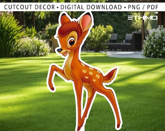 Bambi Cutout, Big Decor, Party Decorations, Birthday Prop, Yard Sign, Standee, Centerpiece, Kids Party Decor, Digital File
