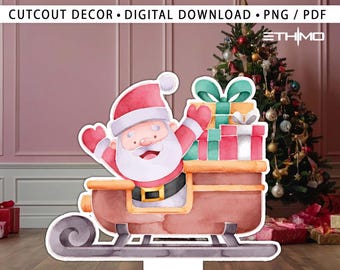 CUTOUT Santa Christmas Prop Cutout Christmas Decorations Christmas Santa Claus Cutout Christmas Decor LifeSize Big Cutout