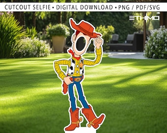 Toystory Pappfiguren-Selfie mit Figuren – Partydekorationen – Bringen Sie Ihre Party auf eine andere Ebene – Partyzubehör – Rahmen für Selfie-Party
