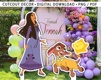 asha Cutout, Moana Cutout Decor, Moana Party Decoration, Moana Theme Party, Birthday Party Stand Up Prop, Digital Download