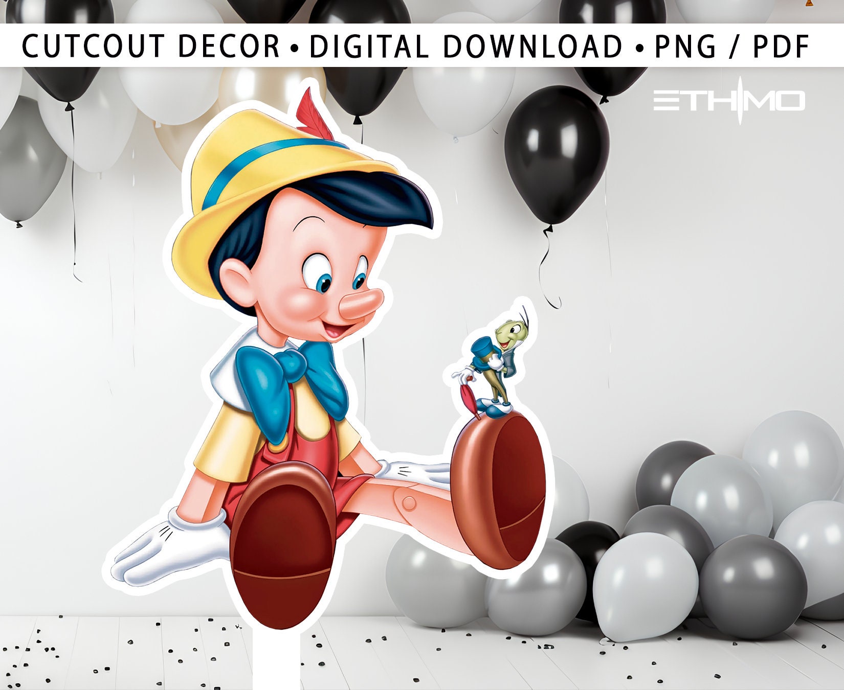 Pinocchio Sign Pinocchio Cutout, Big Decor, Party Decorations, Birthday Prop, Yard ...