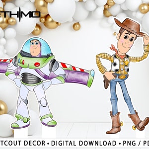 toy story Cutout,  wooddy buzz Cutout Decor toystory, Party Decoration Baby shower Or Birthday Party Stand Up Prop, Digital Download