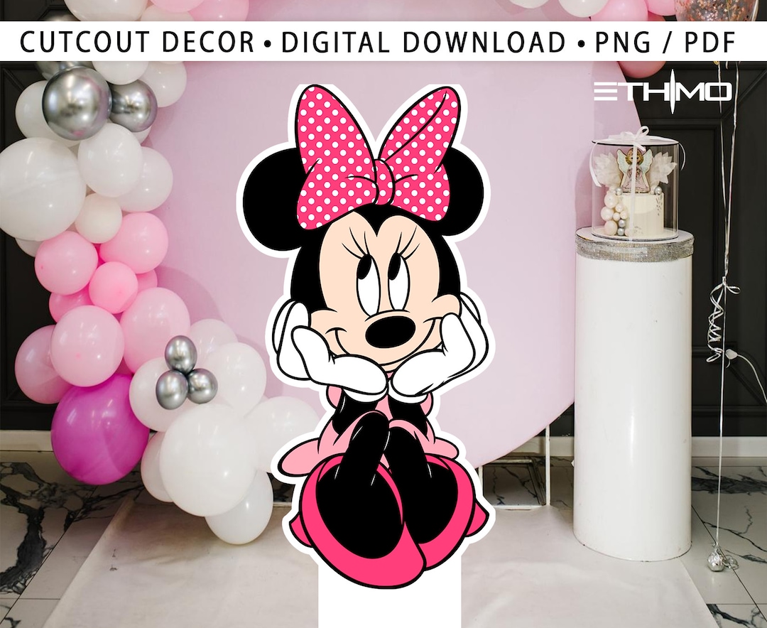 Minnie Cutout, Cute Minnie Cutout Decor, Minnie Party Decoration Theme ...