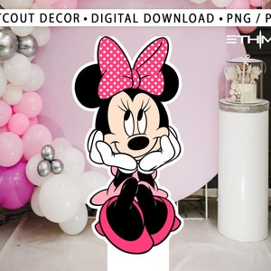 Minnie Cutout, Cute minnie Cutout Decor, Minnie Party Decoration Theme  Birthday Party Stand Up Prop, Digital Download
