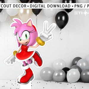 Amy Sonic Character Cardboard Cutouts -  Sonic Party Decorations - Take Your Party To Another Level - Party Supplies - All Characters Availa