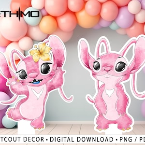Stitch Girl Cutout, Stitch Cutout Decor, Stitch Party Decoration Theme, Birthday Party Stand Up Prop, Digital Download Active