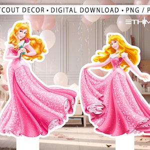 GROßE DEKOR PRINZESSIN Aurora Cutout, Prinzessin Hintergrund, Dornröschen Party Dekoration Stand Up Prop, Aurora Geburtstagsparty, Digitaler Download