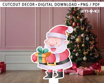 CUTOUT Santa Christmas Prop Cutout Christmas Decorations Christmas Santa Claus Cutout Christmas Decor LifeSize Big Cutout