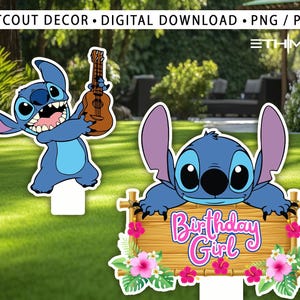 Stitch and Angel Cutout, Lilo and Stitch Big Decor, Party Decoration Theme Baby shower Or Birthday Party Stand Up Prop, Digital Download