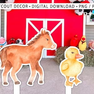 BIG DECOR FARM birthday - Cutout Decor farm animals, farm printable Baby Shower, Birthday Party, digital download - Backdrop Farm sheep