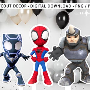 Spidey and his friends Cutout, Big Decor, Party Decorations, Birthday Prop, Yard Sign, Standee, Centerpiece, Kids Party Decor, Digital File