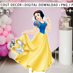 Snow White, Cute Snow White Cutout Decor, Snow White Party Decoration Theme  Birthday Party Stand Up Prop, Digital Download