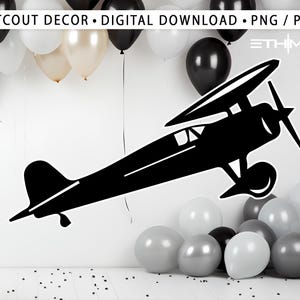 Cute Airplane Cutout, Airplane Big Decor, Airplane Sillouette Party Decor - Baby Shower or Birthday Party Stand Up Prop, Digital Download