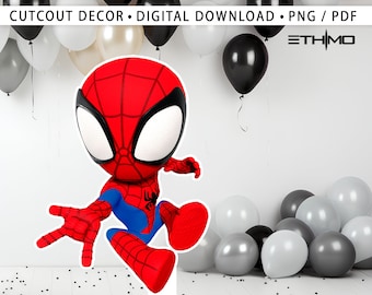 Spidey Cutout, Big Decor, Party Decorations, Birthday Prop, Yard Sign, Standee, Centerpiece, Kids Party Decor, Digital File