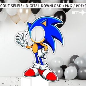 Sonic Character Cardboard Cutout selfie frame - Sonic Party Decorations - Take Your Party To Another Level - Party Supplies