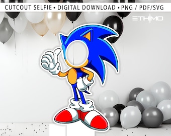 Sonic Character Cardboard Cutout selfie frame - Sonic Party Decorations - Take Your Party To Another Level - Party Supplies