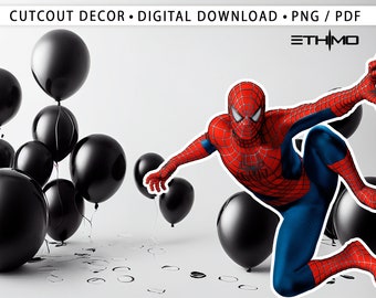 Spiderman Cutout, Big Decor, Party Decorations, Birthday Prop, Yard Sign, Standee, Centerpiece, Kids Party Decor, Digital File