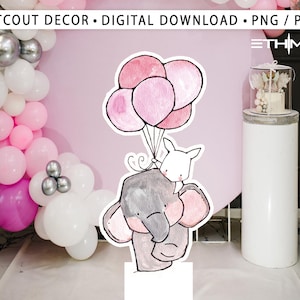 Ritagli di cartone con personaggio elefante - Decorazioni per feste con elefante - Porta la tua festa a un altro livello - Articoli per feste