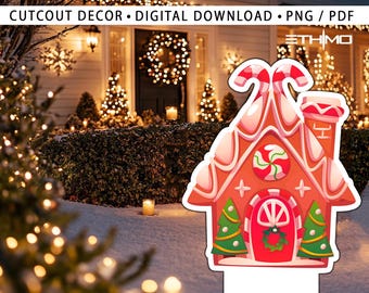 CUTOUT Gingerbread House Christmas Prop Cutout Christmas Decorations Christmas Gingerbread House Cutout Christmas Decor LifeSize Big Cutout