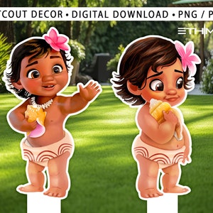 Baby Moana Ausschnitt, Baby Moana Ausschnitt Dekor, Moana Party Dekoration, Moana Theme Party, Geburtstagsparty Stand Up Prop, Digitaler Download