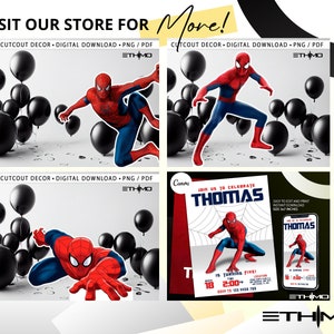 Spiderman Cutout, Big Decor, Party Decorations, Birthday Prop, Yard Sign, Standee, Centerpiece, Kids Party Decor, Digital File image 4