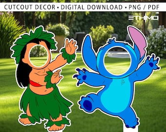 lilo and stitch Character Cardboard Cutouts Selfie - Party Decorations - Take Your Party To Another Level - Party Supplies - Frame Selfie