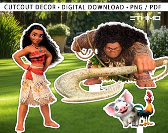 Moana Cutout, Moana Cutout Decor, Moana Party Decoration, Moana Theme Party, Birthday Party Stand Up Prop, Digital Download