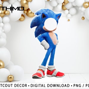 Sonic Character Cardboard Cutouts Selfie - Party Decorations - Take Your Party To Another Level - Party Supplies - Frame Selfie