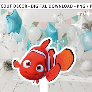 Nemo dory Cutout, Big Decor, Party Decorations, Birthday Prop, Yard Sign, Standee, Centerpiece, Kids Party Decor, Digital File